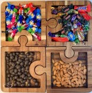 Puzzle, fire serveringsskåler i heltre akasie thumbnail