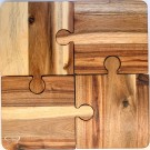 Puzzle, fire serveringsskåler i heltre akasie thumbnail