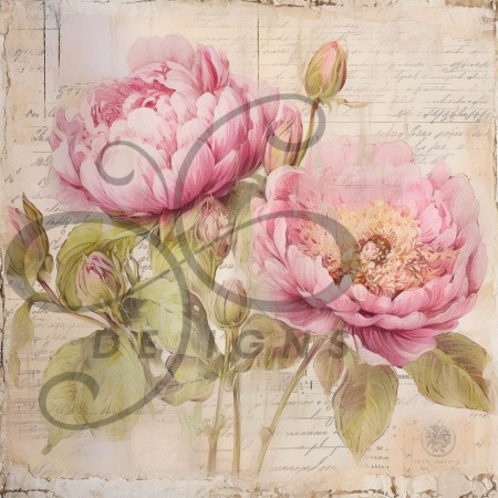 Decoupage - Villroser og blomster