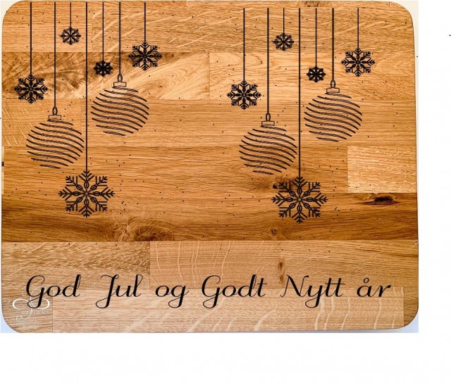 Eksempel på julemotiv - lasergravert